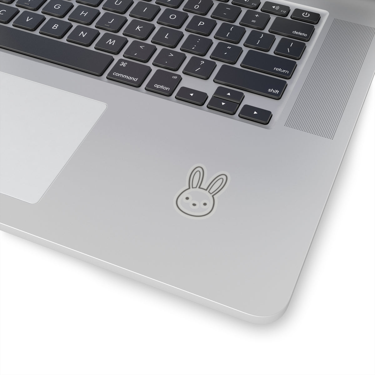 Bunny Face Kiss-Cut Sticker — Cute Minimal Rabbit Laptop Decal