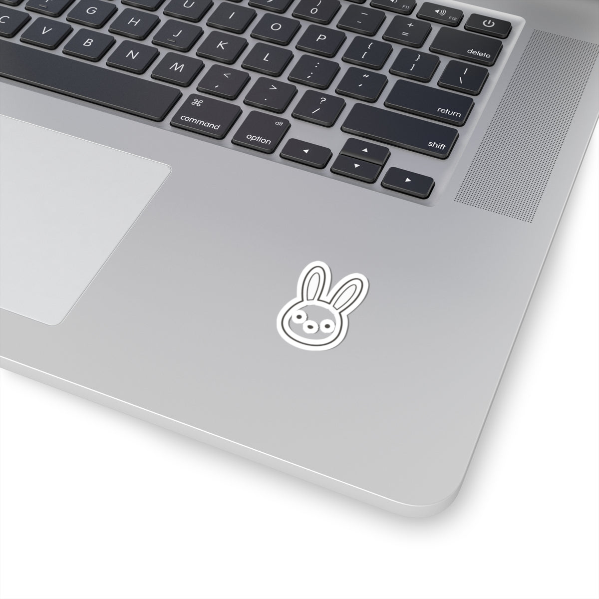 Bunny Face Kiss-Cut Sticker — Cute Minimal Rabbit Laptop Decal