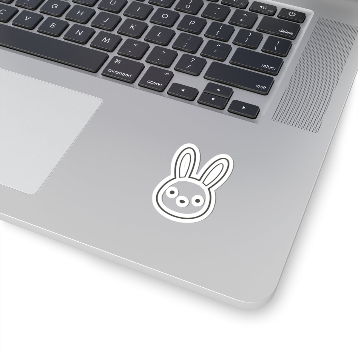 Bunny Face Kiss-Cut Sticker — Cute Minimal Rabbit Laptop Decal