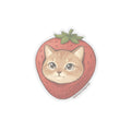 Cute Cat Strawberry Sticker — Kiss-Cut Vinyl Laptop Decal