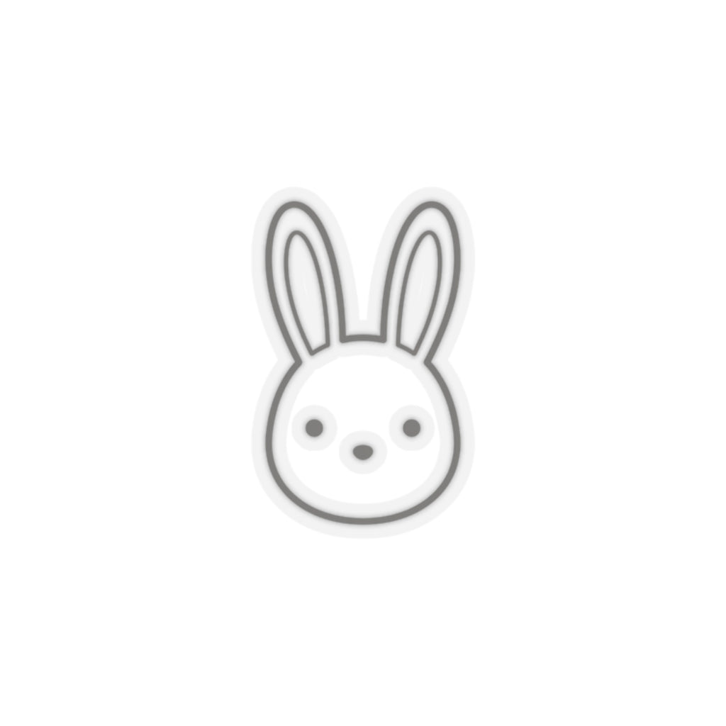 Bunny Face Kiss-Cut Sticker — Cute Minimal Rabbit Laptop Decal