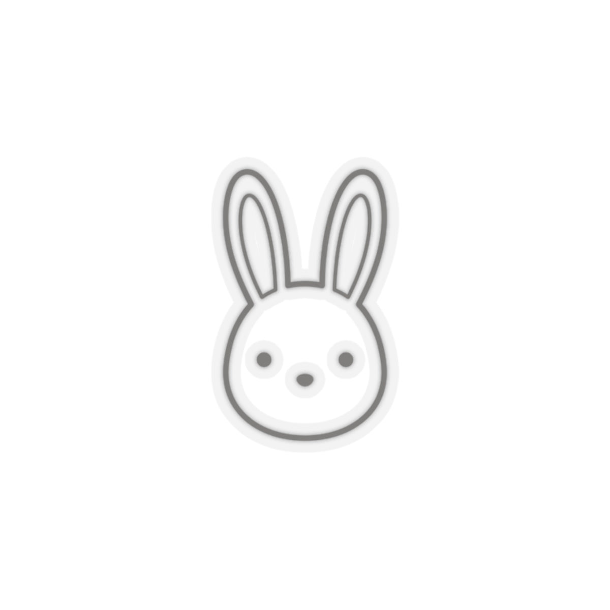 Bunny Face Kiss-Cut Sticker — Cute Minimal Rabbit Laptop Decal