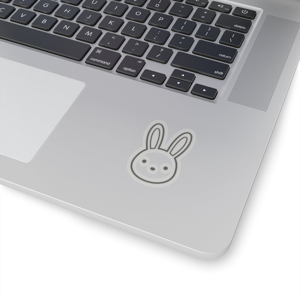 Bunny Face Kiss-Cut Sticker — Cute Minimal Rabbit Laptop Decal