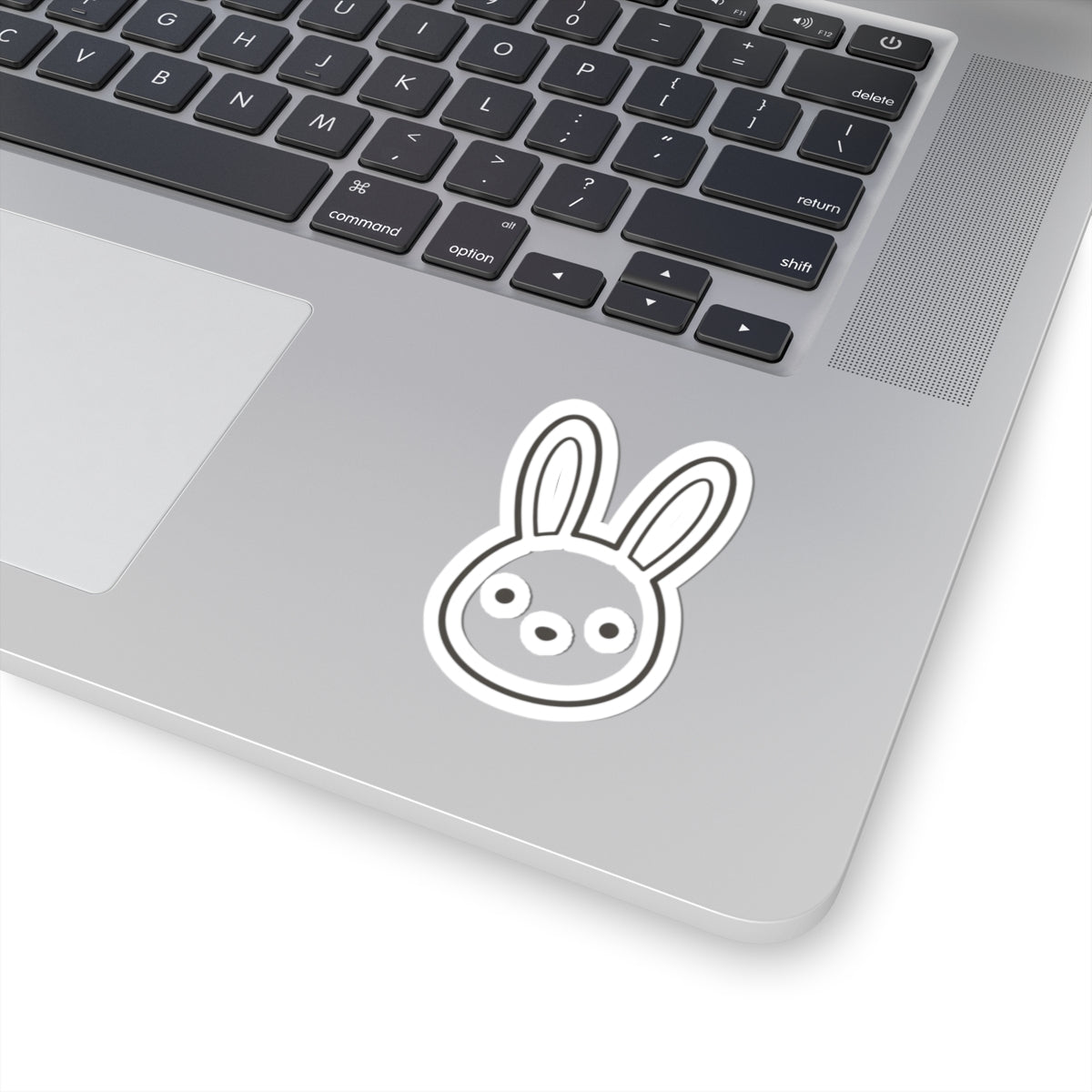 Bunny Face Kiss-Cut Sticker — Cute Minimal Rabbit Laptop Decal