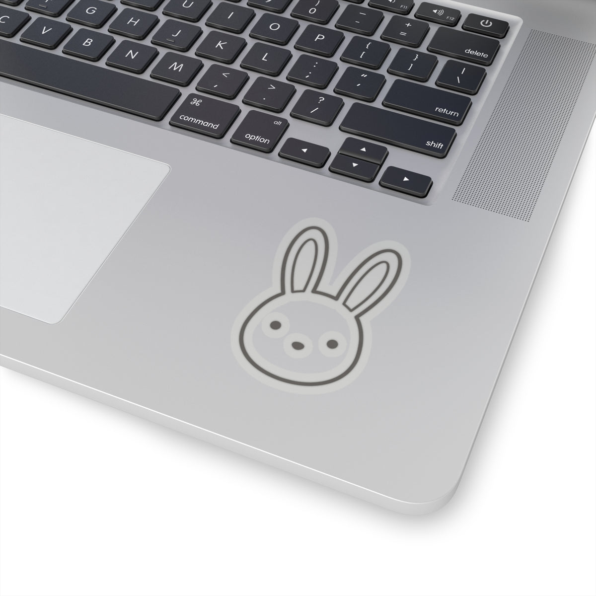 Bunny Face Kiss-Cut Sticker — Cute Minimal Rabbit Laptop Decal