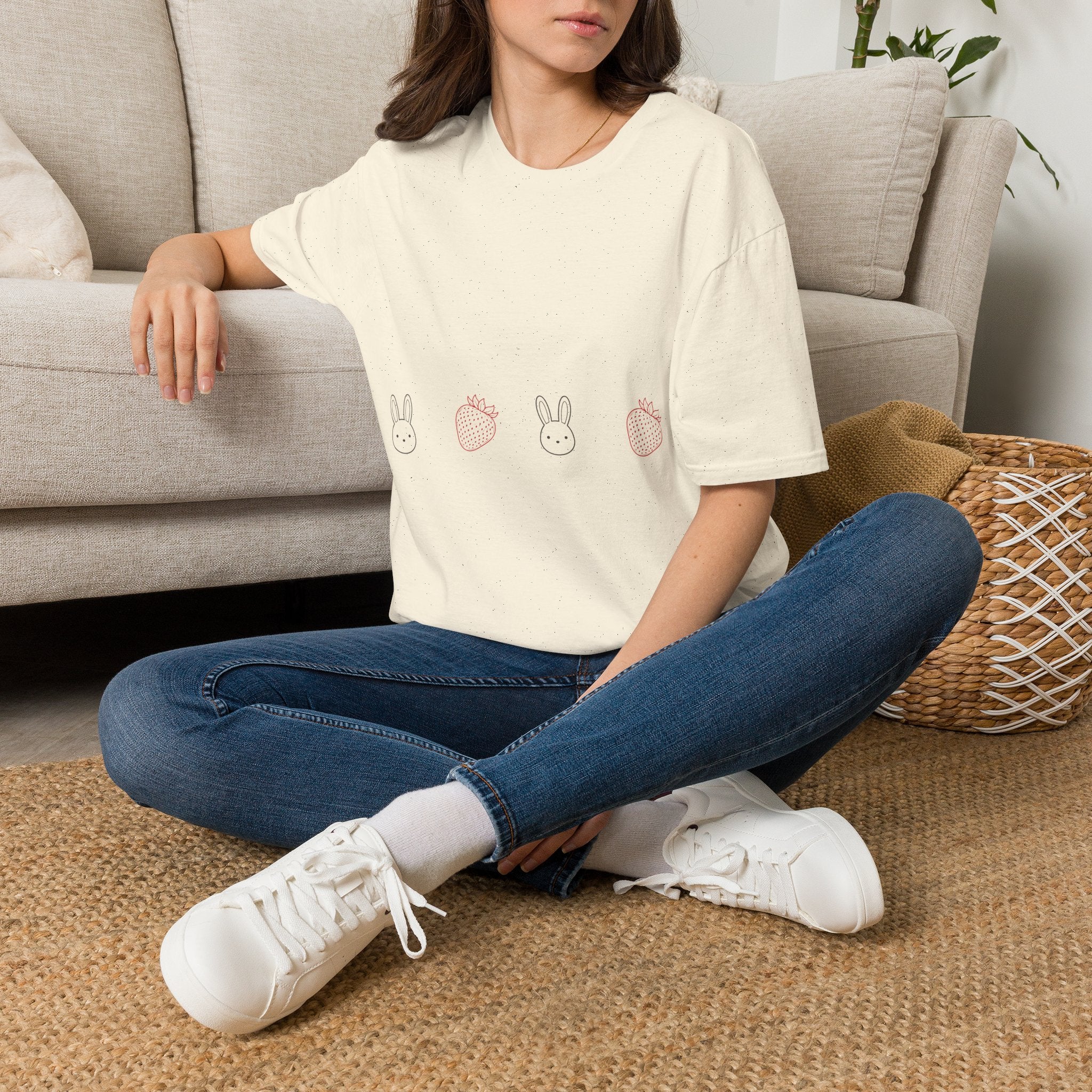 Bunny & Strawberry  Cute T-Shirt